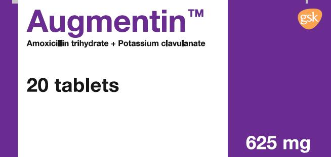 Augmentin TID Tablets 625mg
